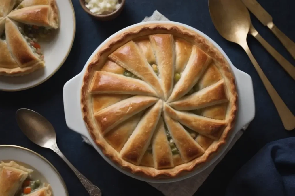 Indulge in comfort with a Puff Pastry Pot Pie: Flaky layers meet hearty fillings for a delightful twist on a classic favorite