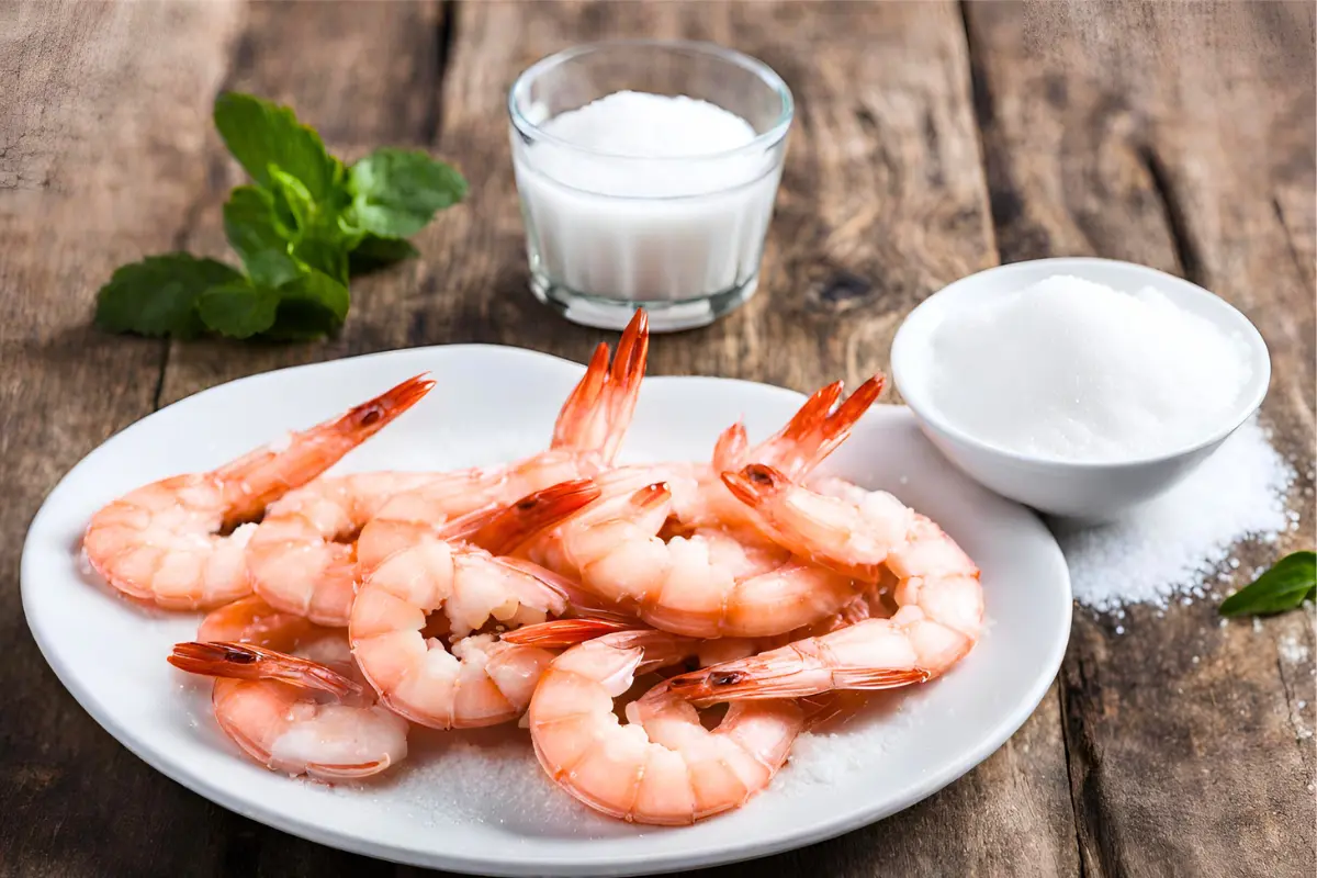 Why add baking soda to shrimp before cooking?